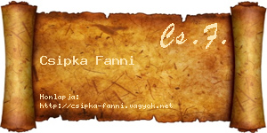 Csipka Fanni névjegykártya