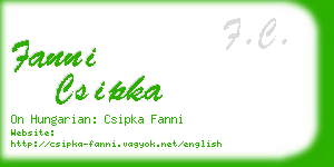 fanni csipka business card